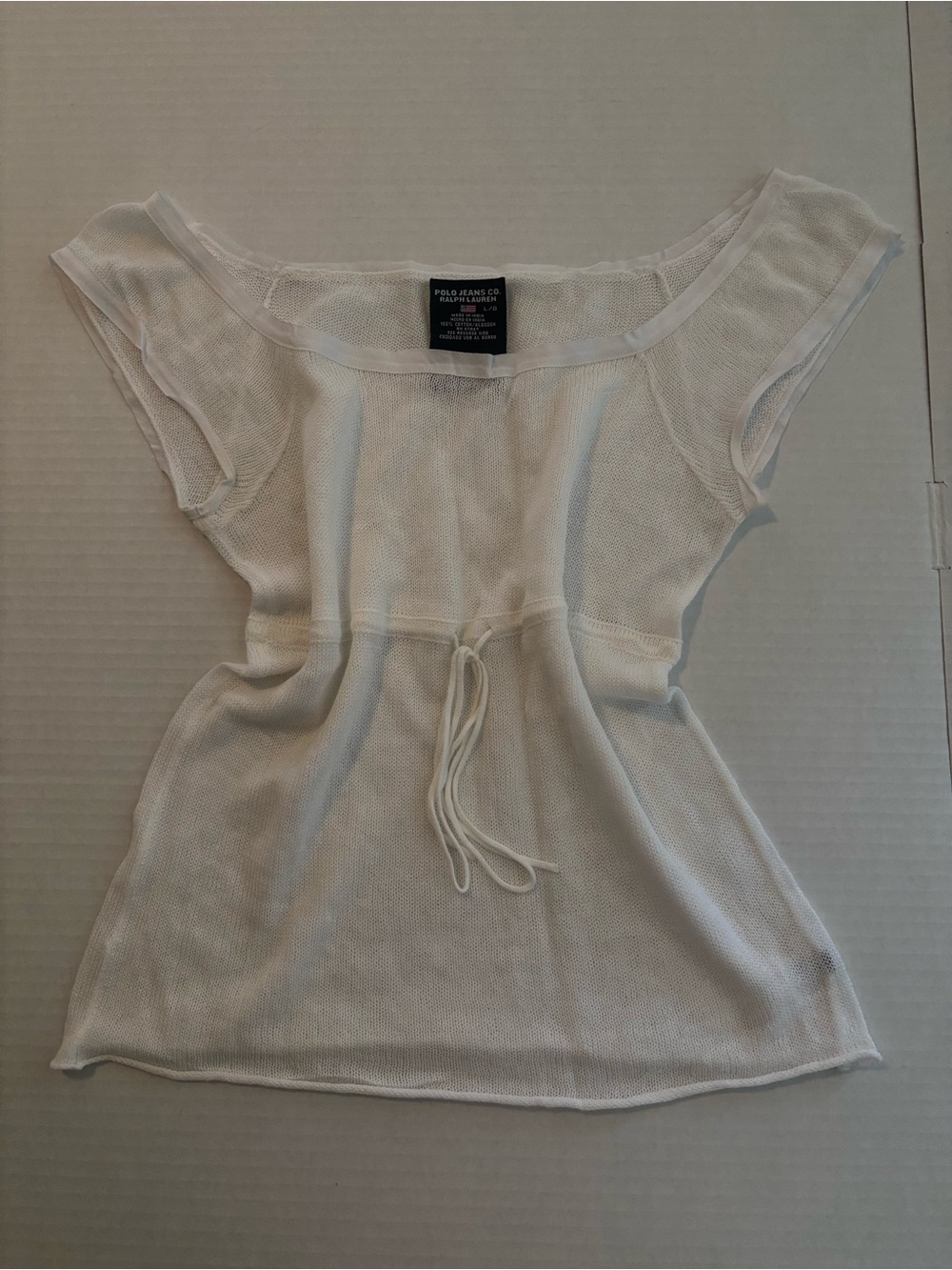 Polo by Ralph Lauren White off the shoulder babydoll Top